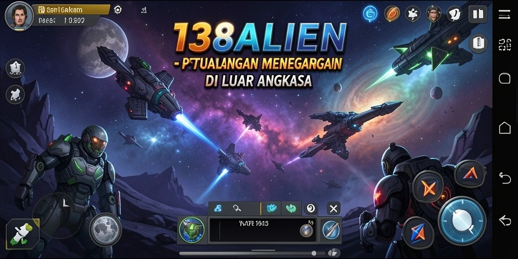 Tampilan gameplay menegangkan yang mengungkap keindahan luar angkasa.