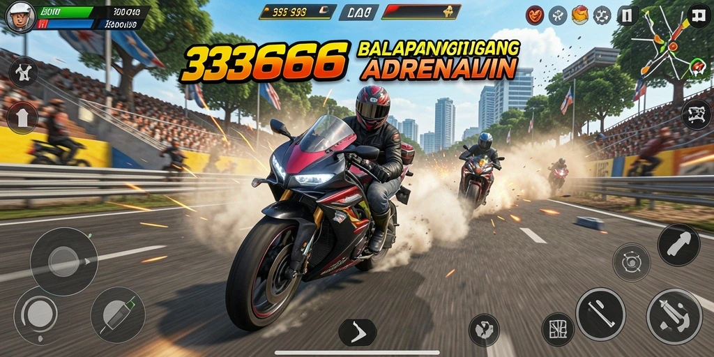 Gameplay seru balapan motor dengan grafis menakjubkan.