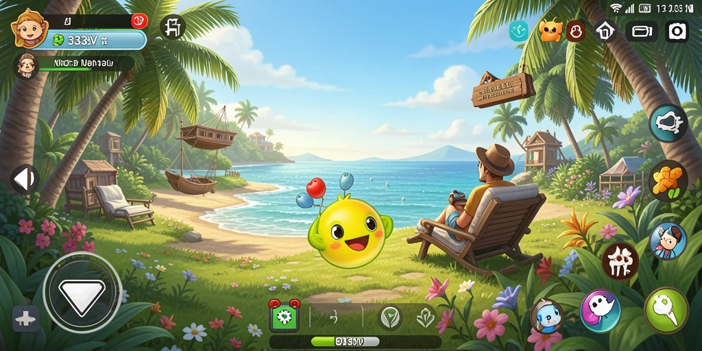 Screenshot menampilkan gameplay menarik dari 333V yang penuh warna.