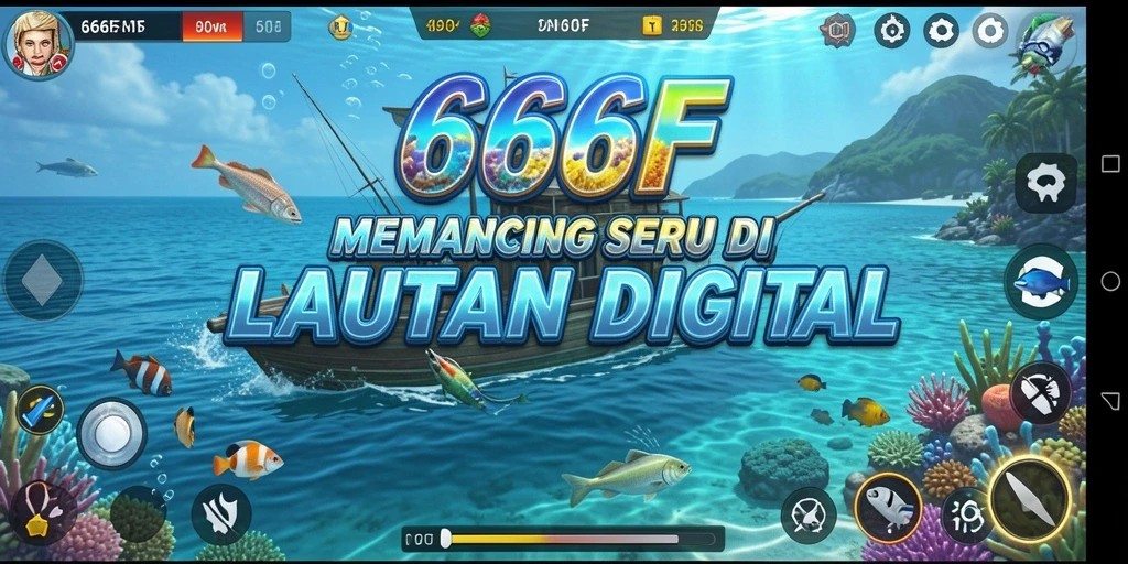 Tampilan utama gameplay 666F dengan memancing yang menantang.
