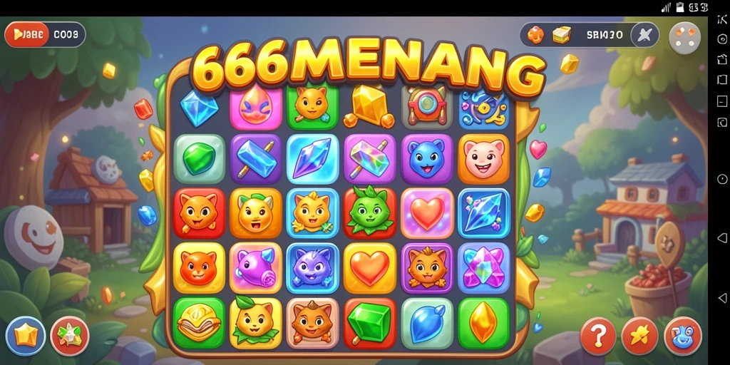 Tampilan menarik dari gameplay Match-3 yang mengasyikkan.
