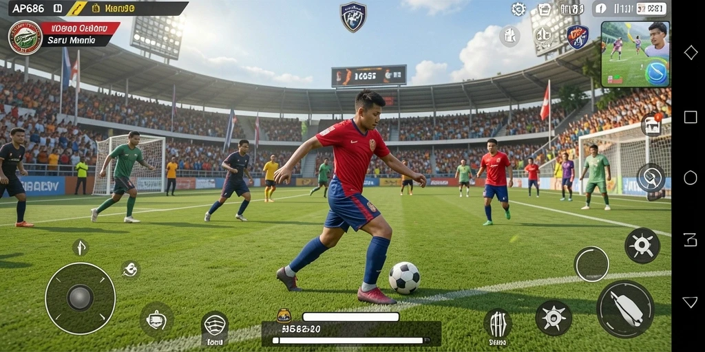 Tampilan gameplay seru dari AP686 yang menggambarkan berbagai jenis olahraga.