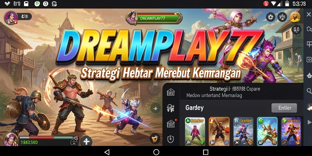 Screenshot gameplay DREAMPLAY77 yang menunjukkan strategi dalam pertempuran.