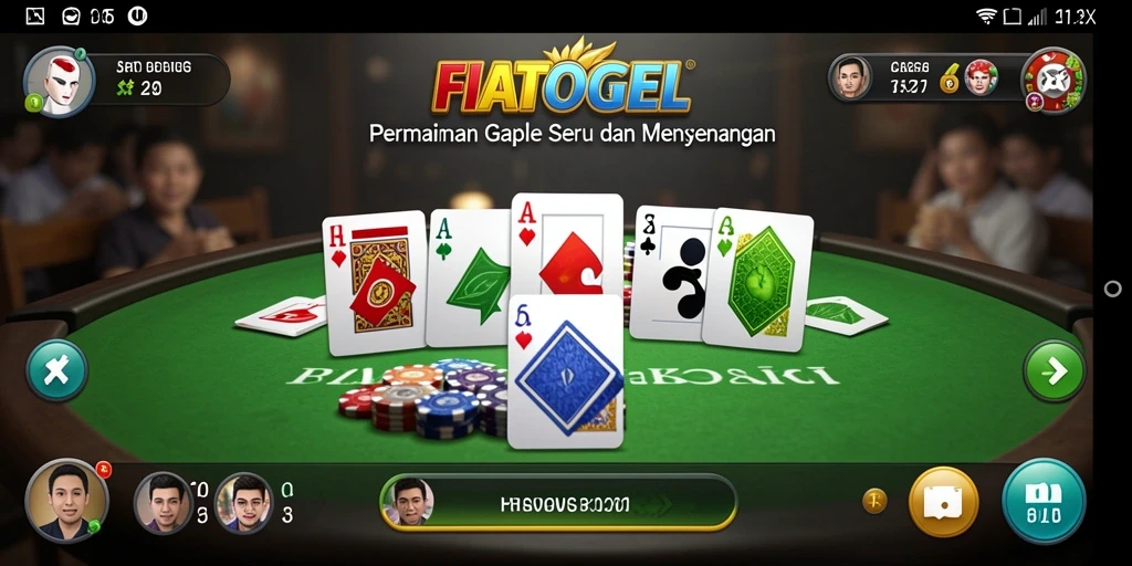 Tampilan gameplay Gaple yang seru di FIATOGEL.