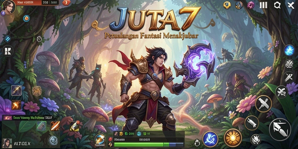 Tampilan gameplay RPG JUTA7 yang menakjubkan dengan petualangan seru.