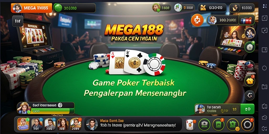 Tampilan menarik dari gameplay Poker di MEGA188.