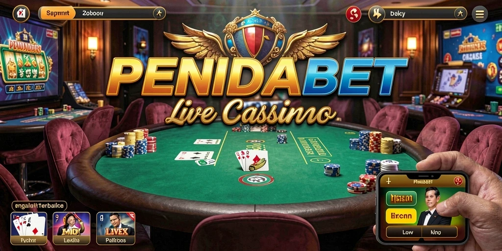 Tampilan gameplay menarik PENIDABET dengan dealer langsung dan interaksi gamernya.