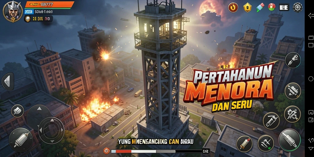 Screenshot SOV777 menampilkan aksi seru gameplay Tower Defense.