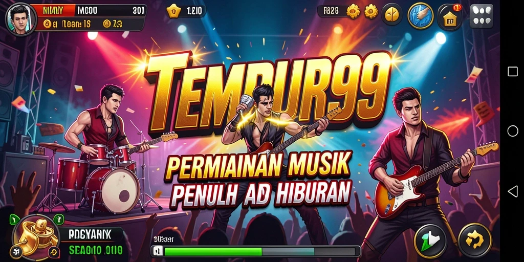 Screenshot TEMPUR99 menampilkan pemain menikmati gameplay musik interaktif.
