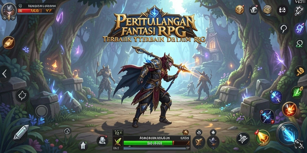 Gameplay RPG menakjubkan, menjelajahi dunia fantasi yang luas.