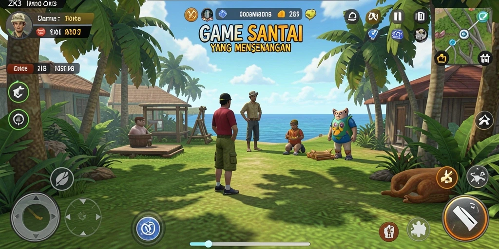 Tampilan gameplay ZK3 yang ceria dan menarik.